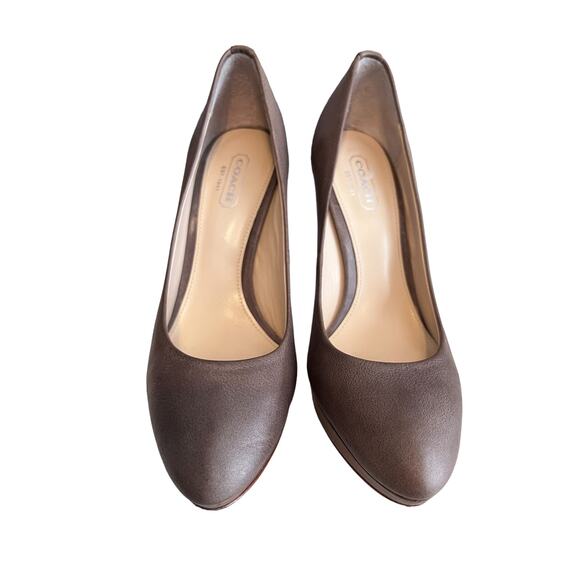 Coach Heels CHELSIE Classic Pointy Distressed Pump Platform Gray Size 6B - Picture 2 of 13